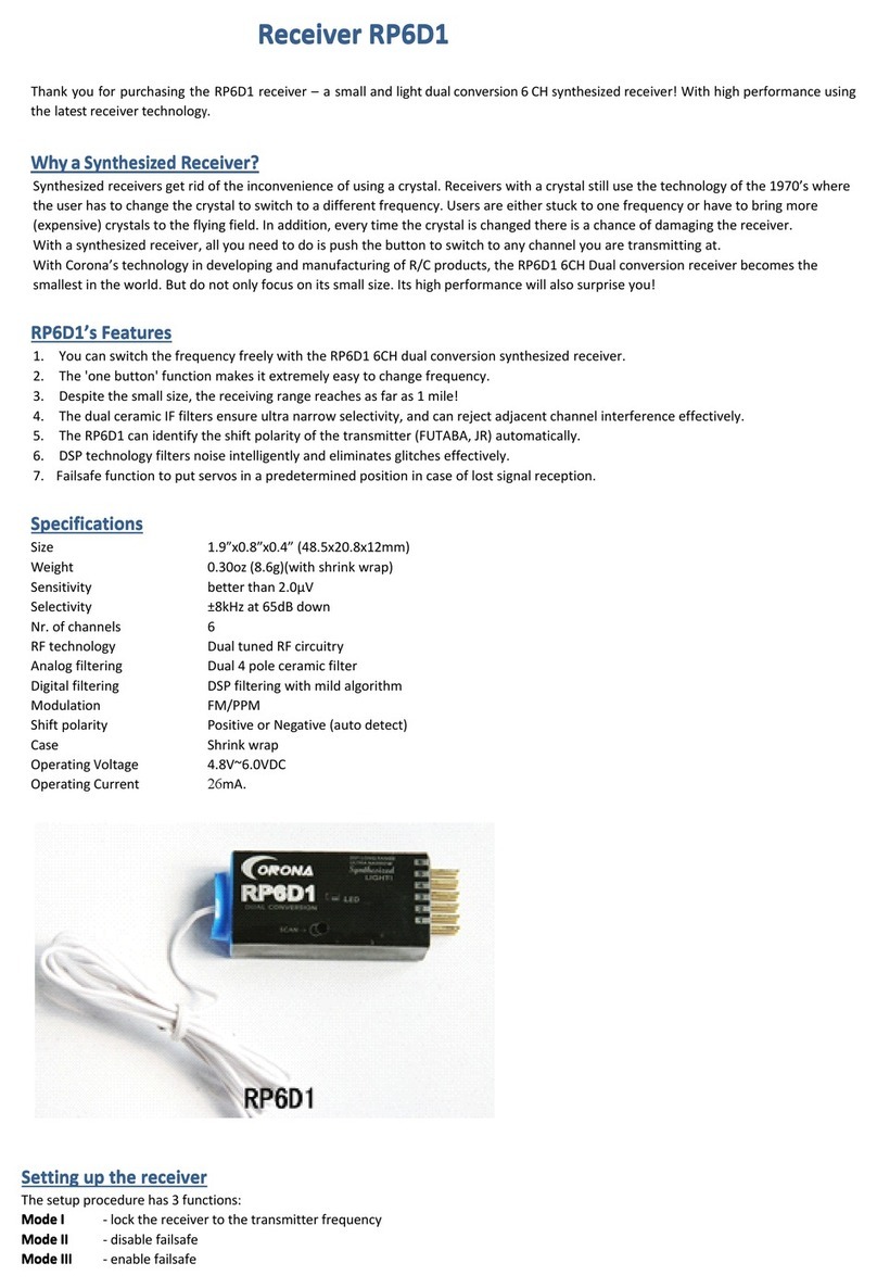CORONA RP6D1 Setup and installation guide