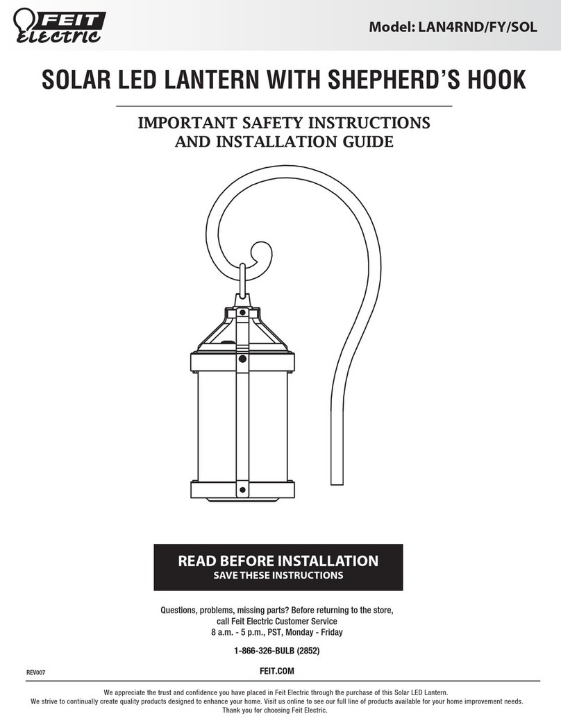 Feit Electric LAN4RND/FY/SOL Important Safety Instructions and Installation Guide Feit Electric LAN4RND/FY/SOL Important Safety Instructions and Installation Guide