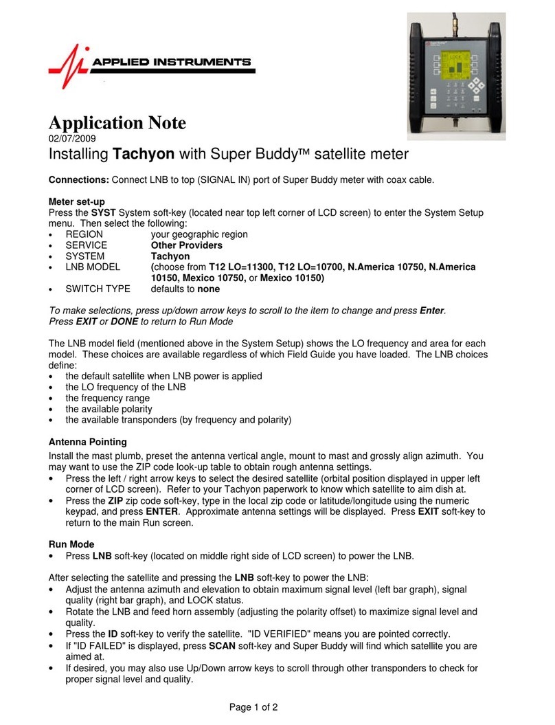 Applied Instruments T12 LO-11300 Installation and operating instructions