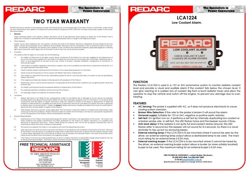 Redarc LCA1224 User manual