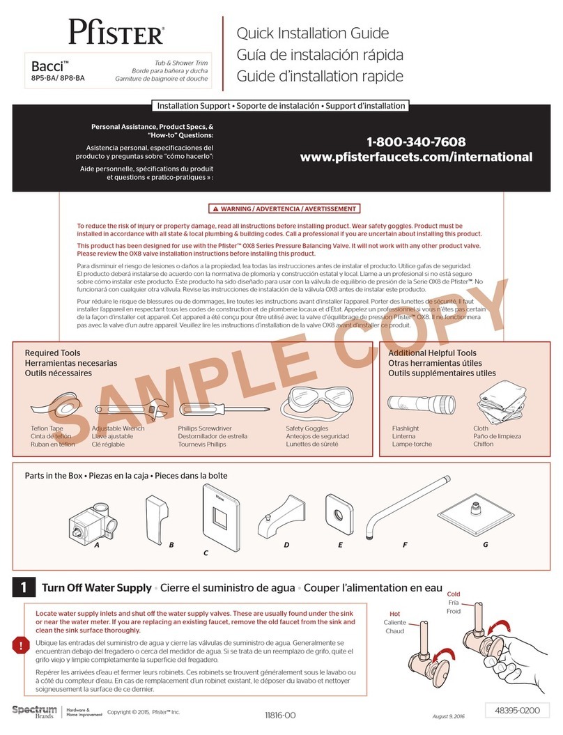 Pfister Bacci 8P5-BA User manual Pfister Bacci 8P5-BA User manual