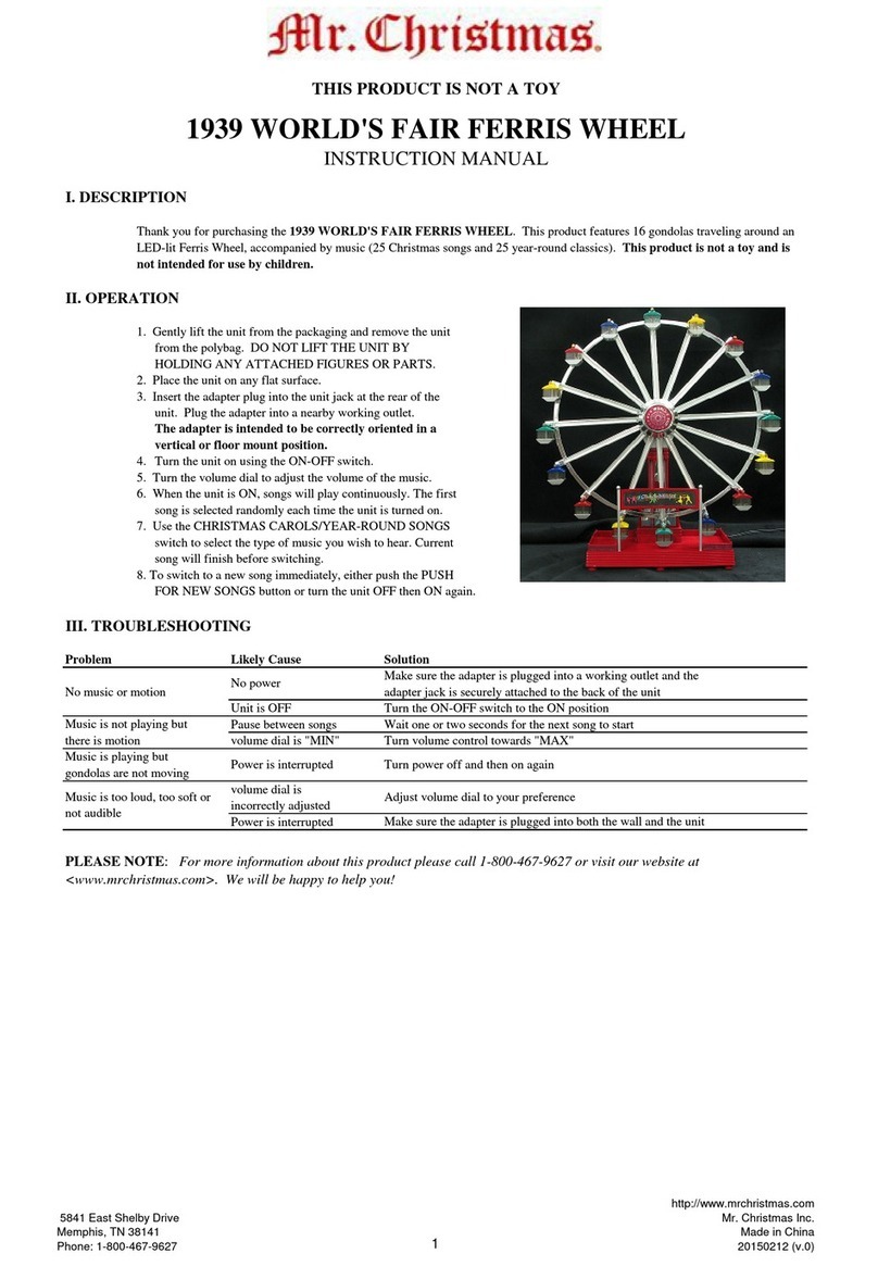Mr. Christmas 1939 WORLD'S FAIR FERRIS WHEEL instruction manual Mr. Christmas 1939 WORLD'S FAIR FERRIS WHEEL instruction manual