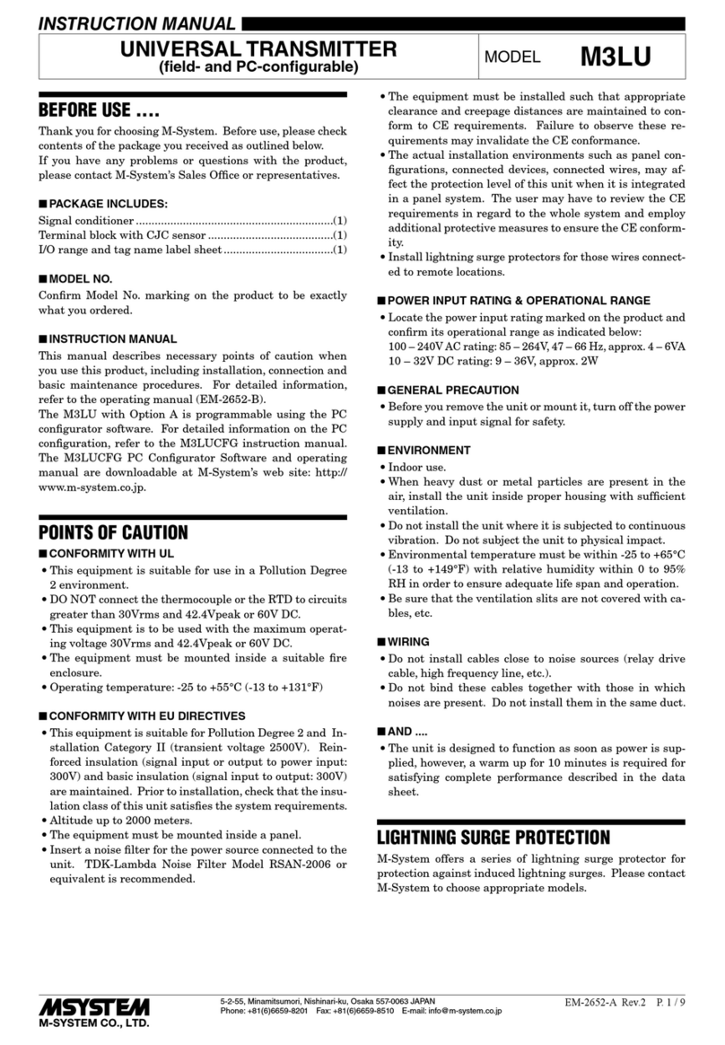 M-system M3LU User manual