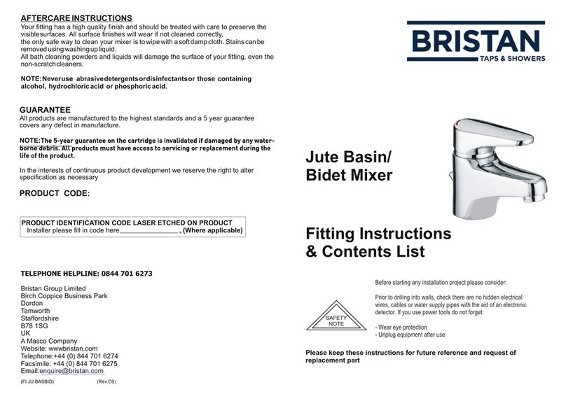 Bristan Jute JU EBAS C User manual Bristan Jute JU EBAS C User manual