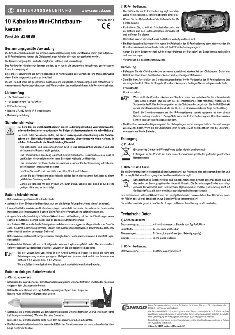 Conrad 43 95 68 operating instructions