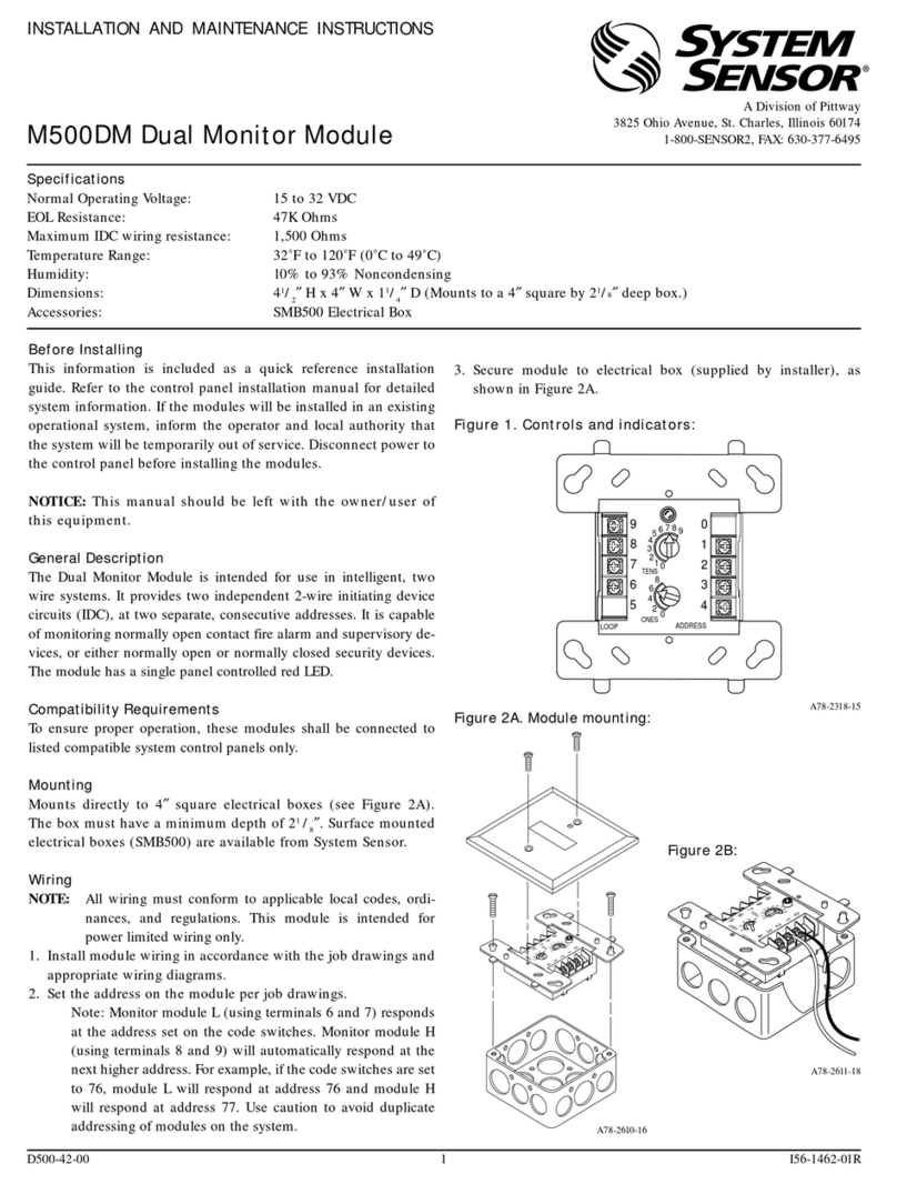 Pittway SYSTEM SENSOR M500DM User manual