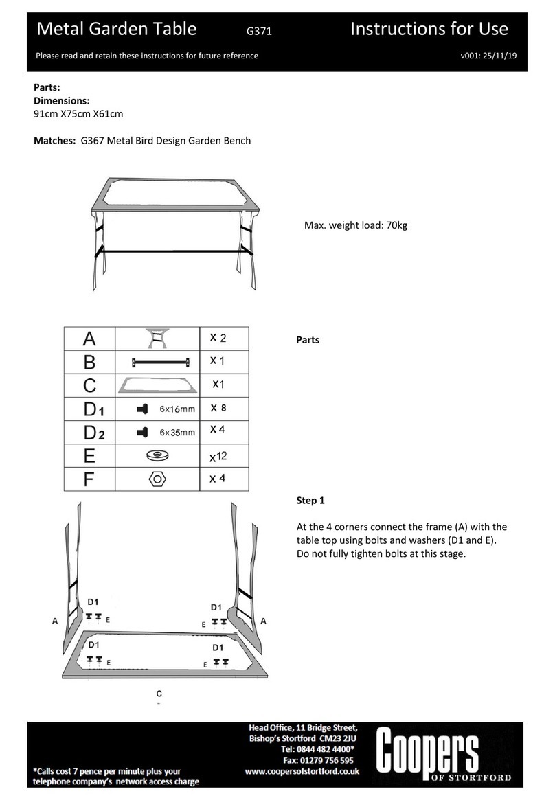 Coopers of Stortford G371 Instructions for use