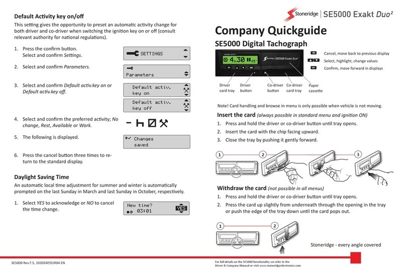 Stoneridge SE5000 User manual
