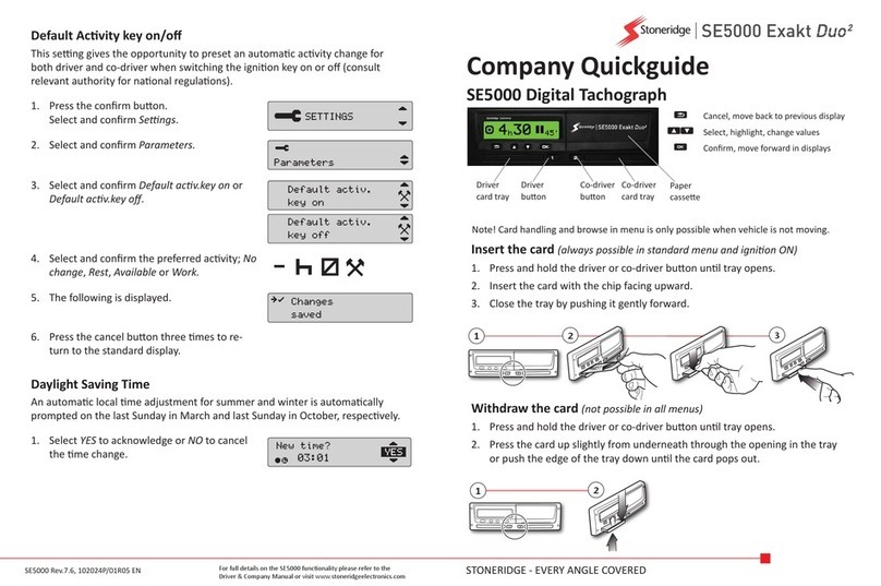 Stoneridge SE5000 quick guide