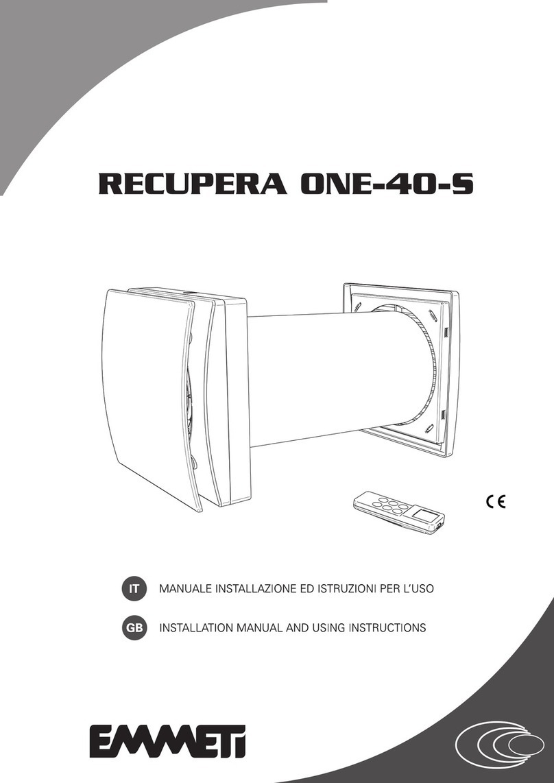 emmeti RECUPERA ONE-40-S Installation manual and using instructions