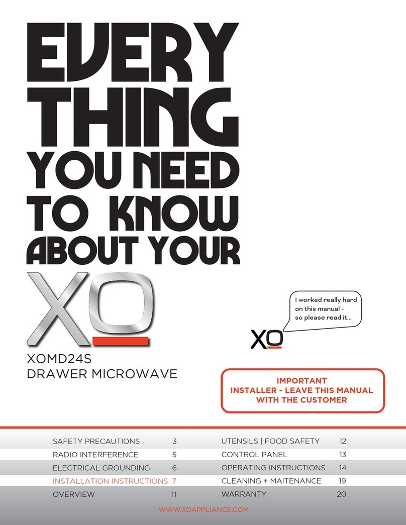 XO Appliance XOMD24S User and installation manual