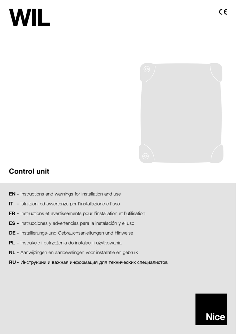 Nice WA20/A Instructions and warnings for installation and use
