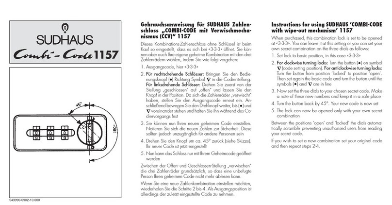 Sudhaus Combi-Code 1157 Instructions for using Sudhaus Combi-Code 1157 Instructions for using
