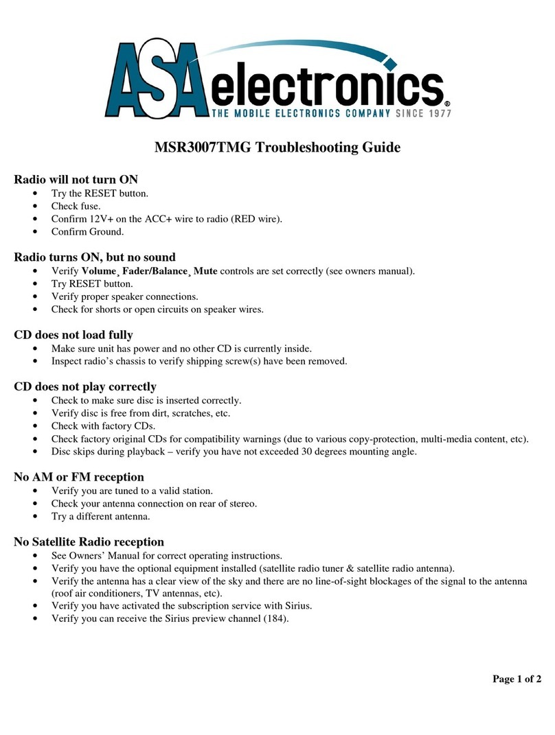ASA Electronics Jensen MSR3007TMG User manual