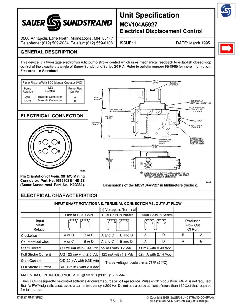 Sauer Sundstrand MCV104A5927 quick start guide Sauer Sundstrand MCV104A5927 quick start guide