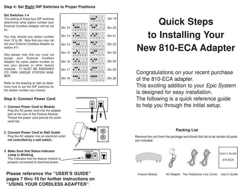 TMC EPIC 810-ECA Quick steps