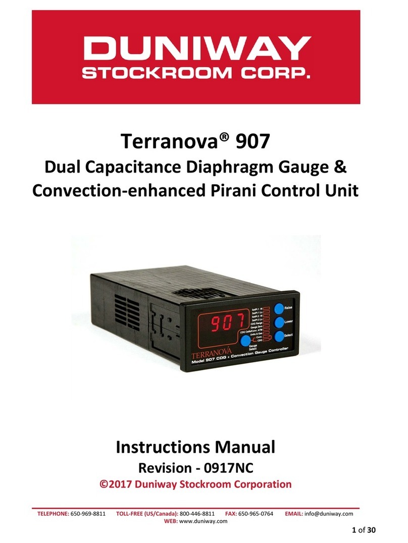 DUNIWAY Stockroom Terranova 907 instruction manual