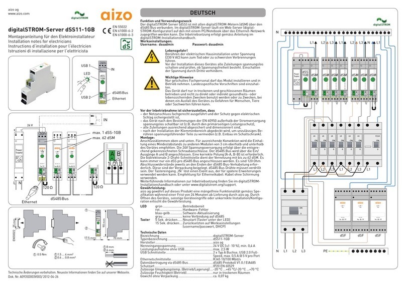aizo digitalSTROM-Server Installation notes aizo digitalSTROM-Server Installation notes