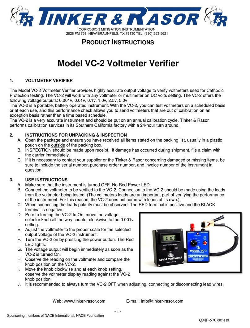 Tinker & Rasor VC-2 Instruction sheet