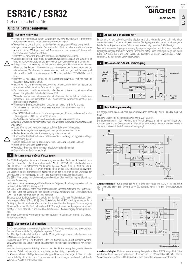 BBC Bircher ESR31C User manual