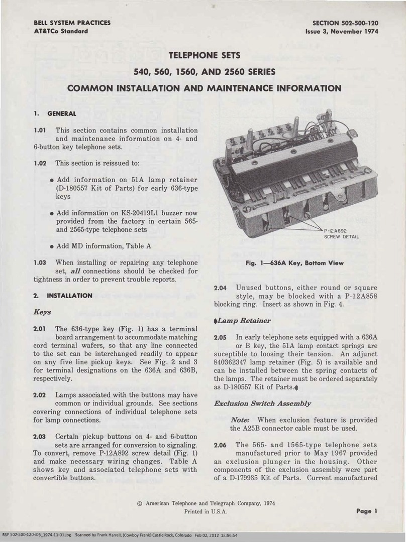 AT&T BELL 540 Series Setup guide