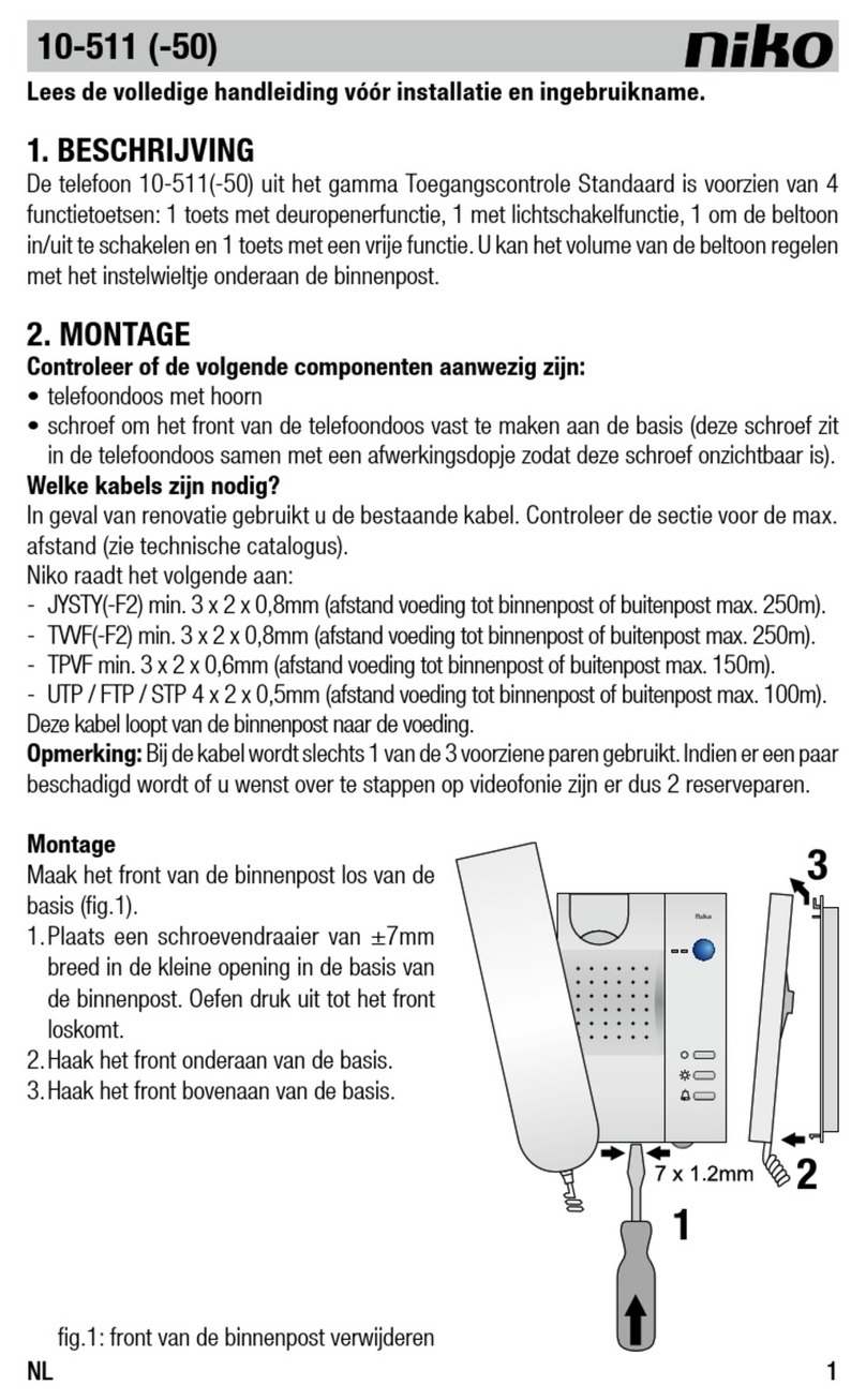Niko 10-511 User manual