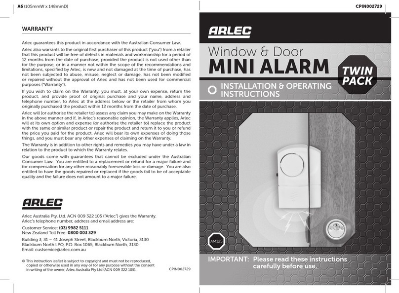 Arlec AM125 Installation & operating instructions