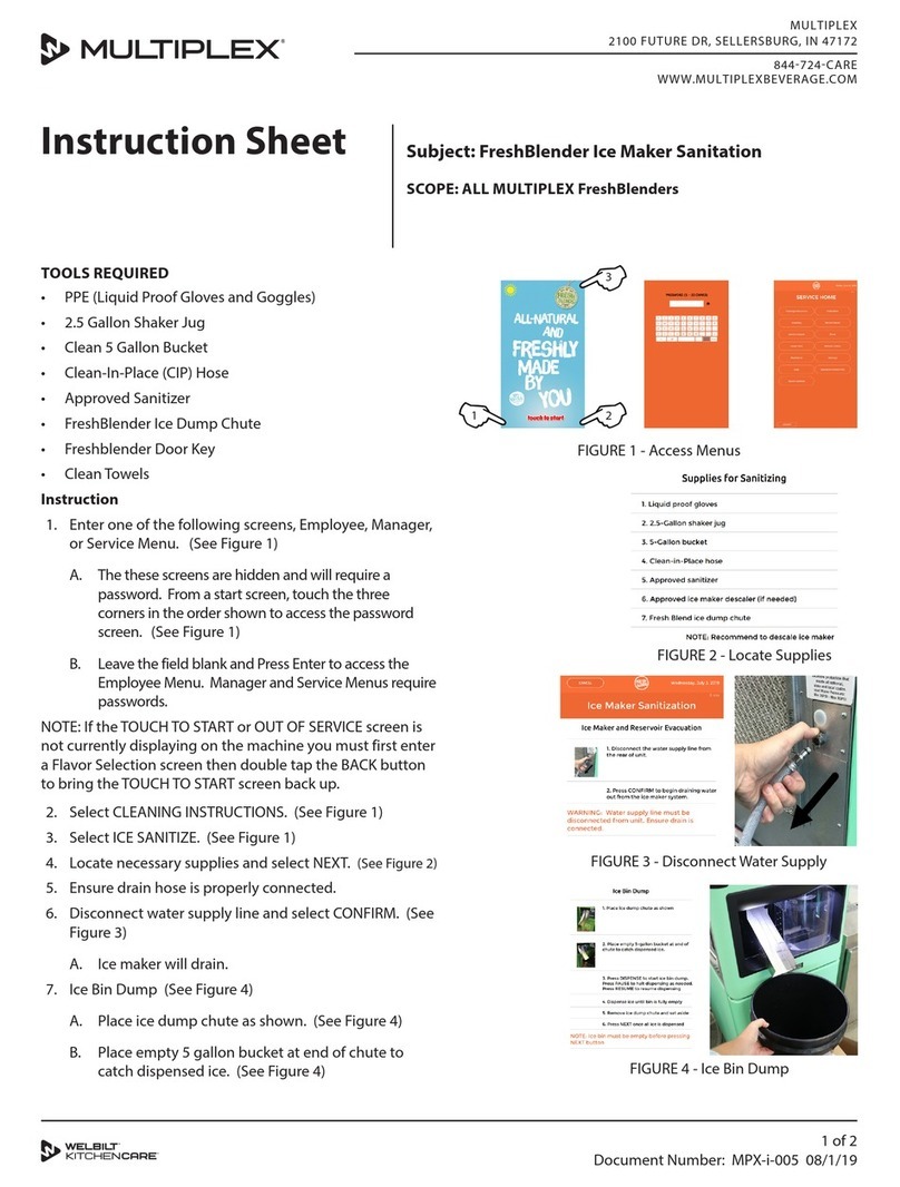 Welbilt Multiplex FreshBlender instruction sheet