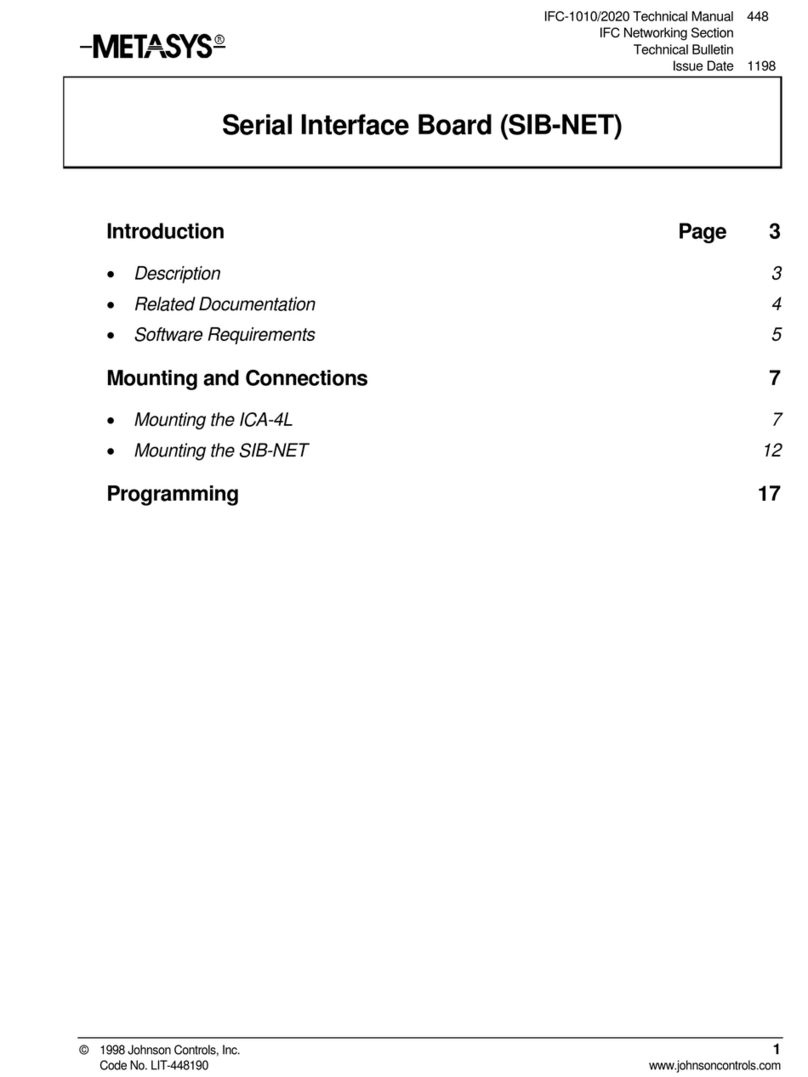 Metasys SIB-NET User manual