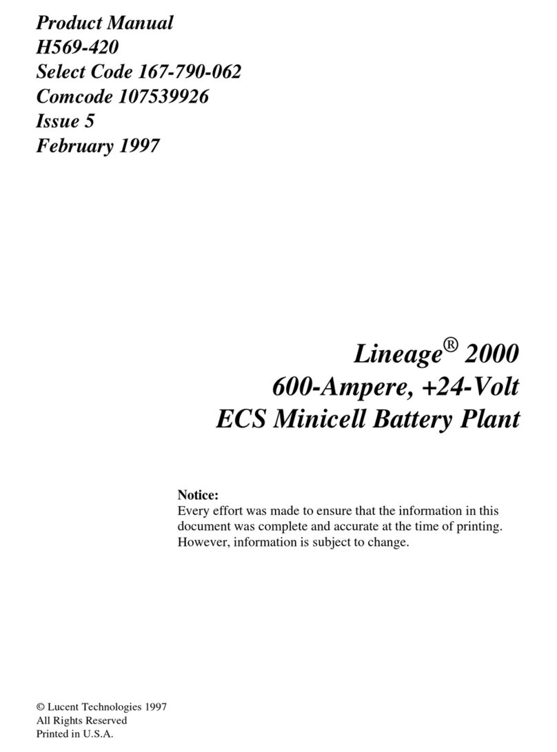 Lucent Technologies Lineage 2000 ECS Battery Plant User manual