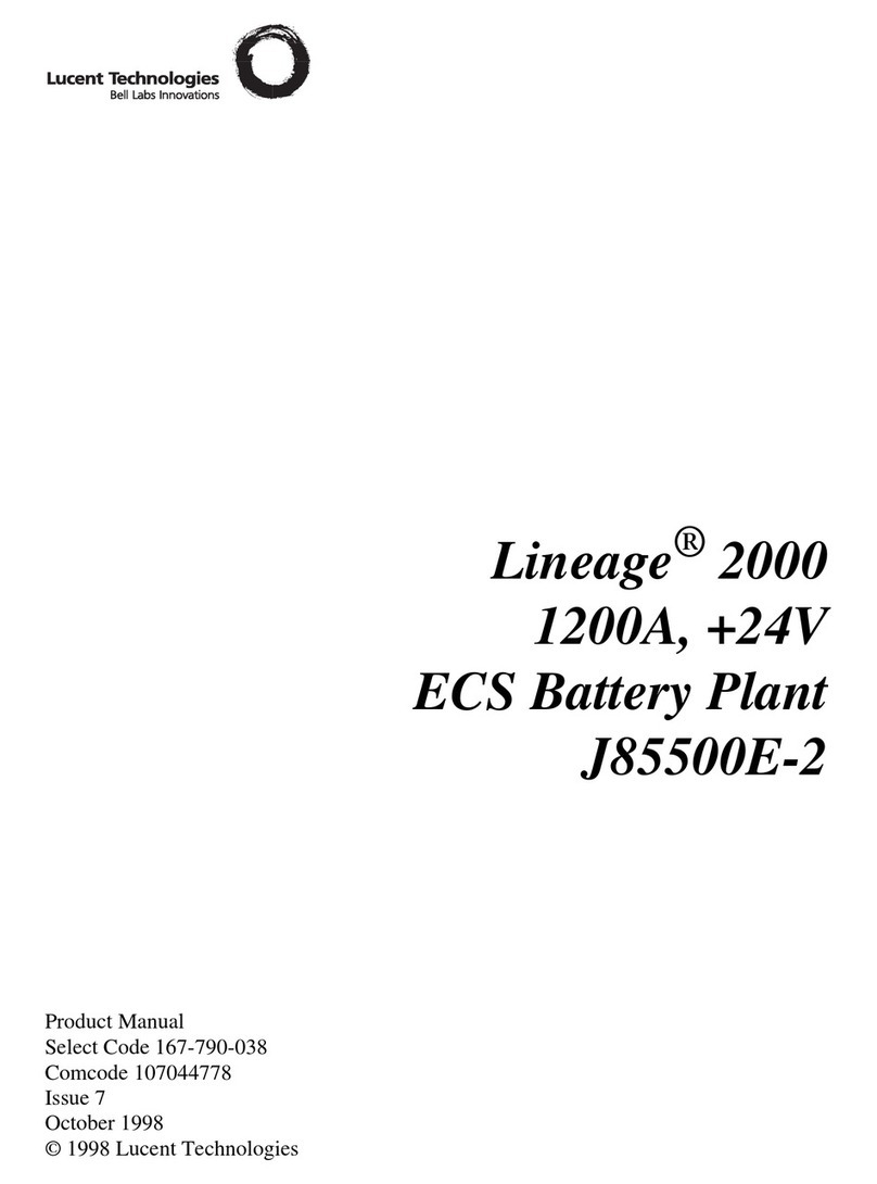 Lucent Technologies Lineage 2000 ECS Battery Plant product manual
