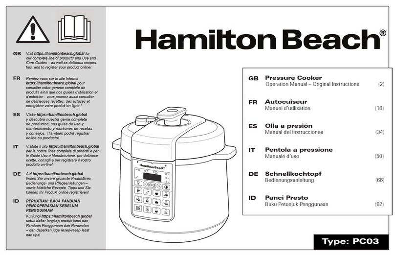Hamilton Beach PC03 Operation Manual - Original Instructions