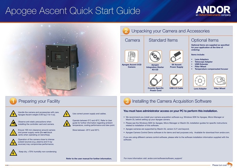 Oxford Instruments ANDOR Apogee Ascent quick start guide