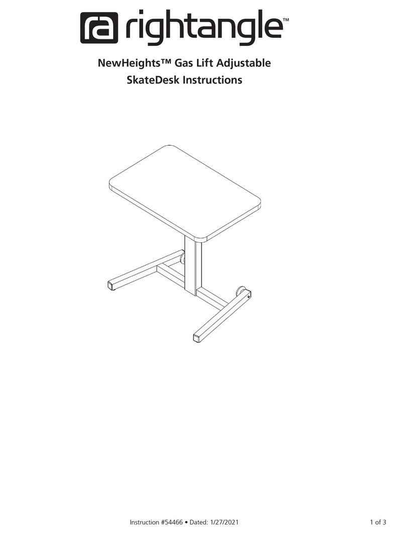 RIGHT ANGLE NewHeights Gas Lift Adjustable SkateDesk User manual RIGHT ANGLE NewHeights Gas Lift Adjustable SkateDesk User manual