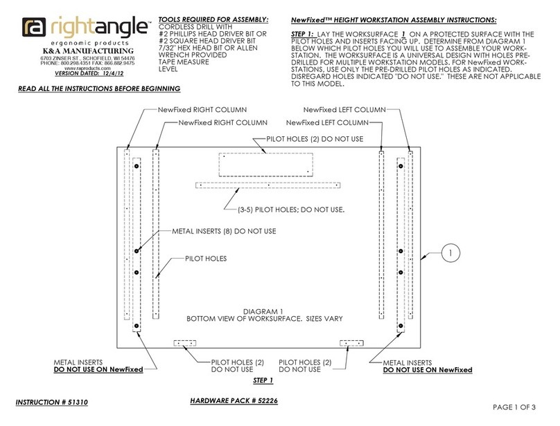 RIGHT ANGLE NewFixed HEIGHT WORKSTATION Assembly instructions