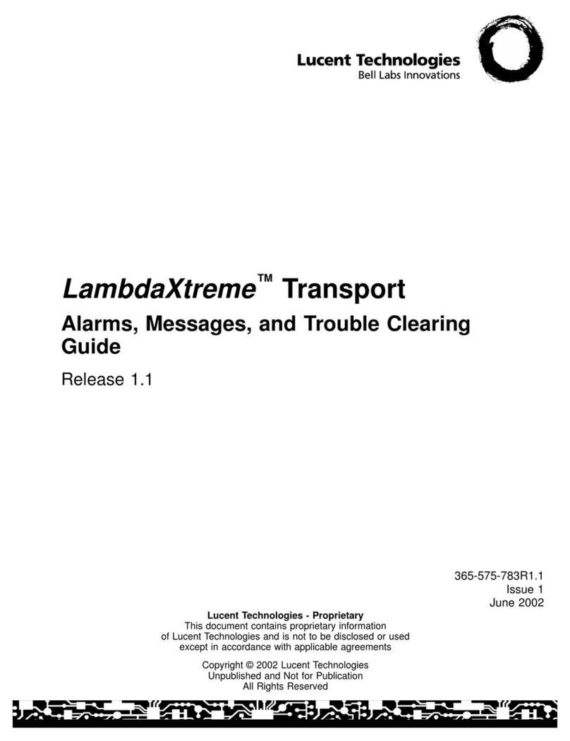 Lucent Technologies LambdaXtreme Alarm Messages and Trouble Clearing Guide