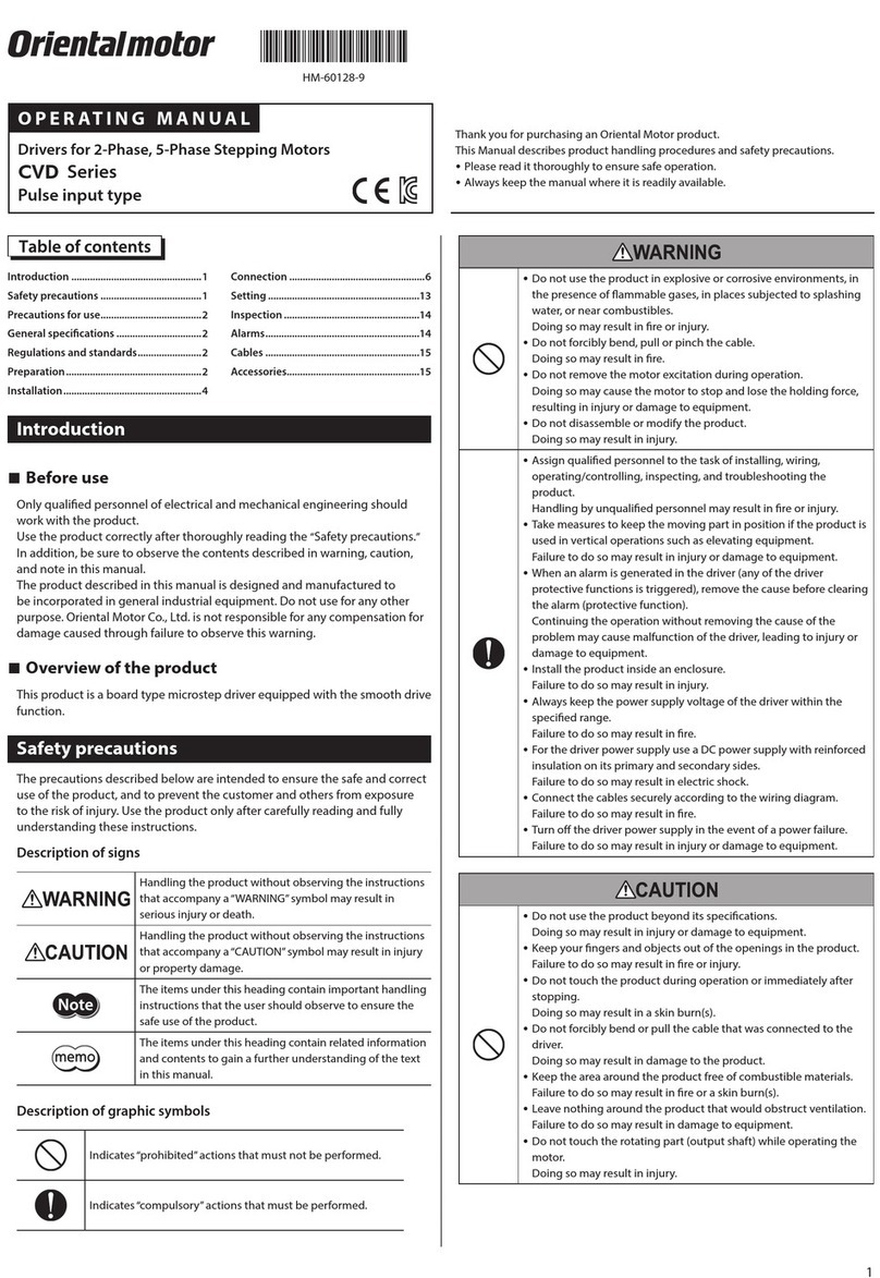 Oriental motor CVD Series operating manual