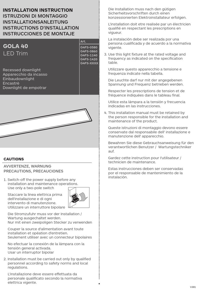 FormaLighting GOLA 40 G4FS-0580 Installation instruction FormaLighting GOLA 40 G4FS-0580 Installation instruction