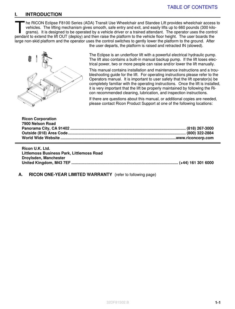 Ricon Eclipse F8100 Series User manual