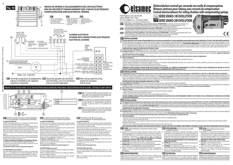 Elsamec UNIKO-1M EVOLUTION Series quick start guide