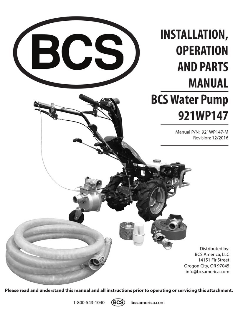 BCS 921WP147 Installation, operation, and parts manual BCS 921WP147 Installation, operation, and parts manual