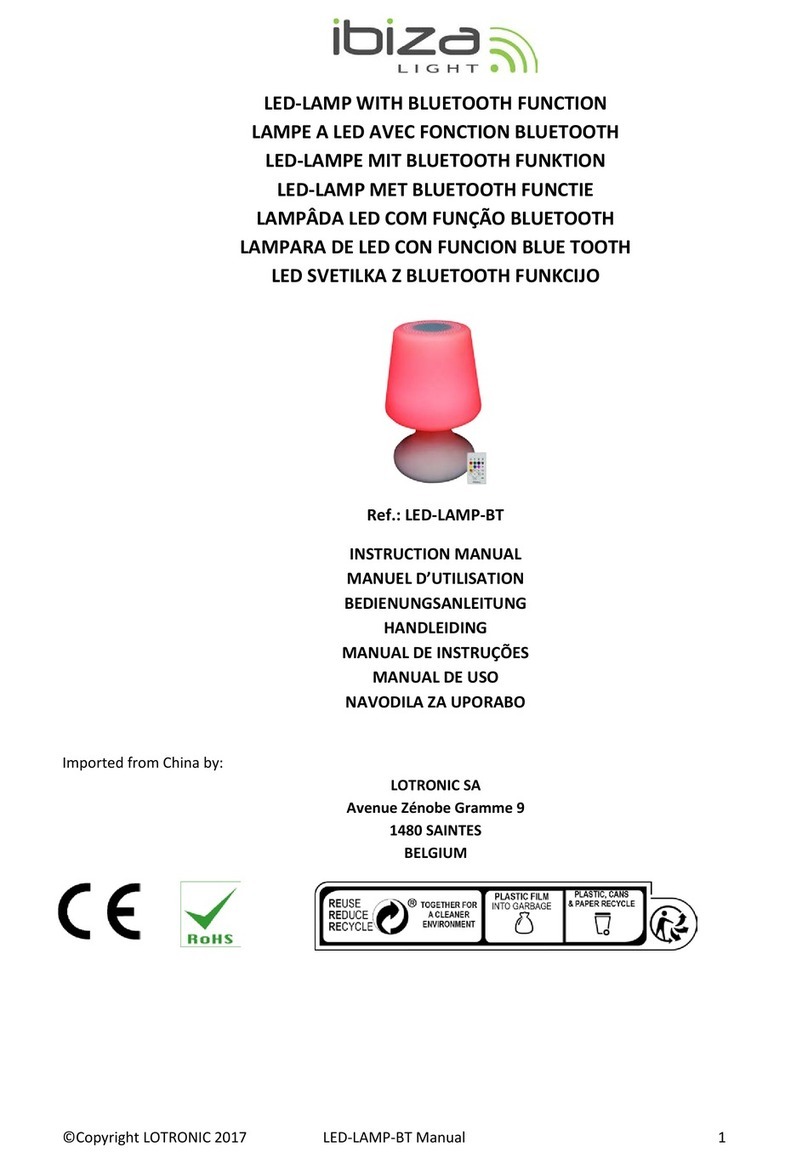 Ibiza LED-LAMP-BT User manual