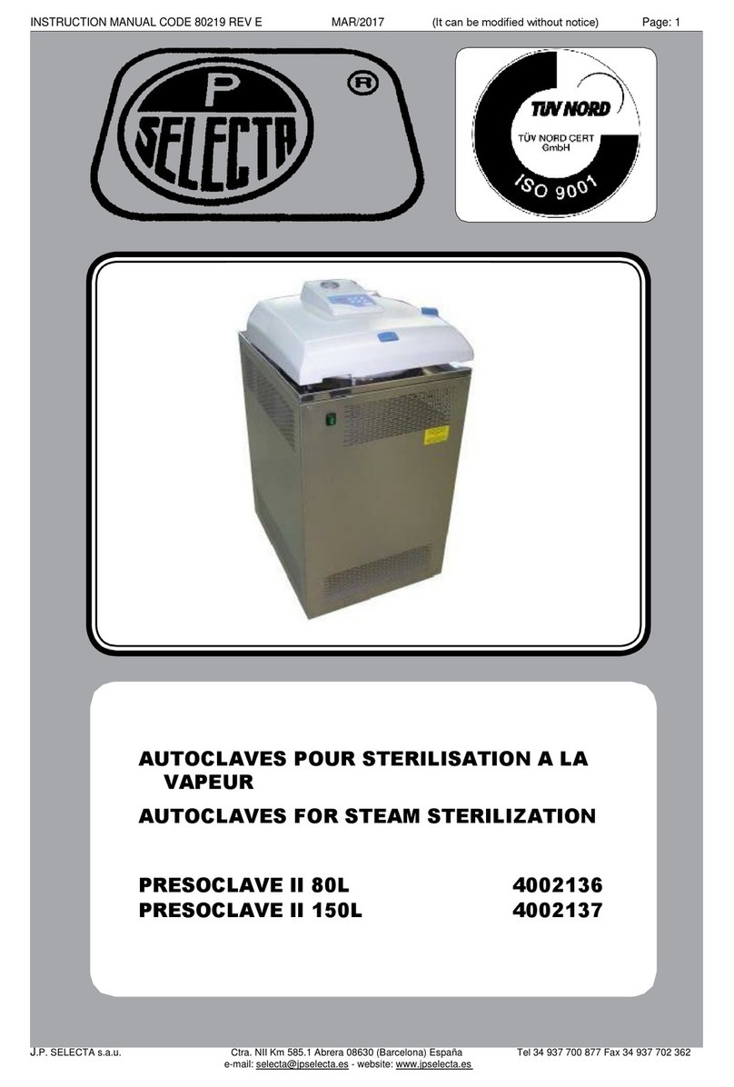 J.P. SELECTA PRESOCLAVE II 80L User manual