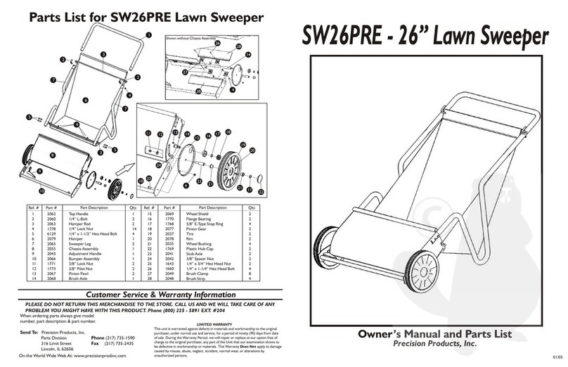 Precision Products SW26PRE Owner's manual and parts list