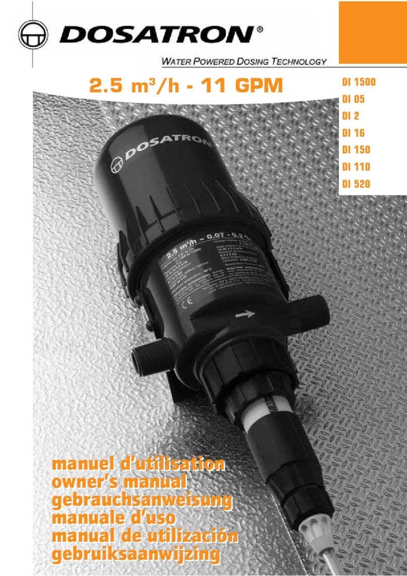 dosatron DI 1500 owner's manual