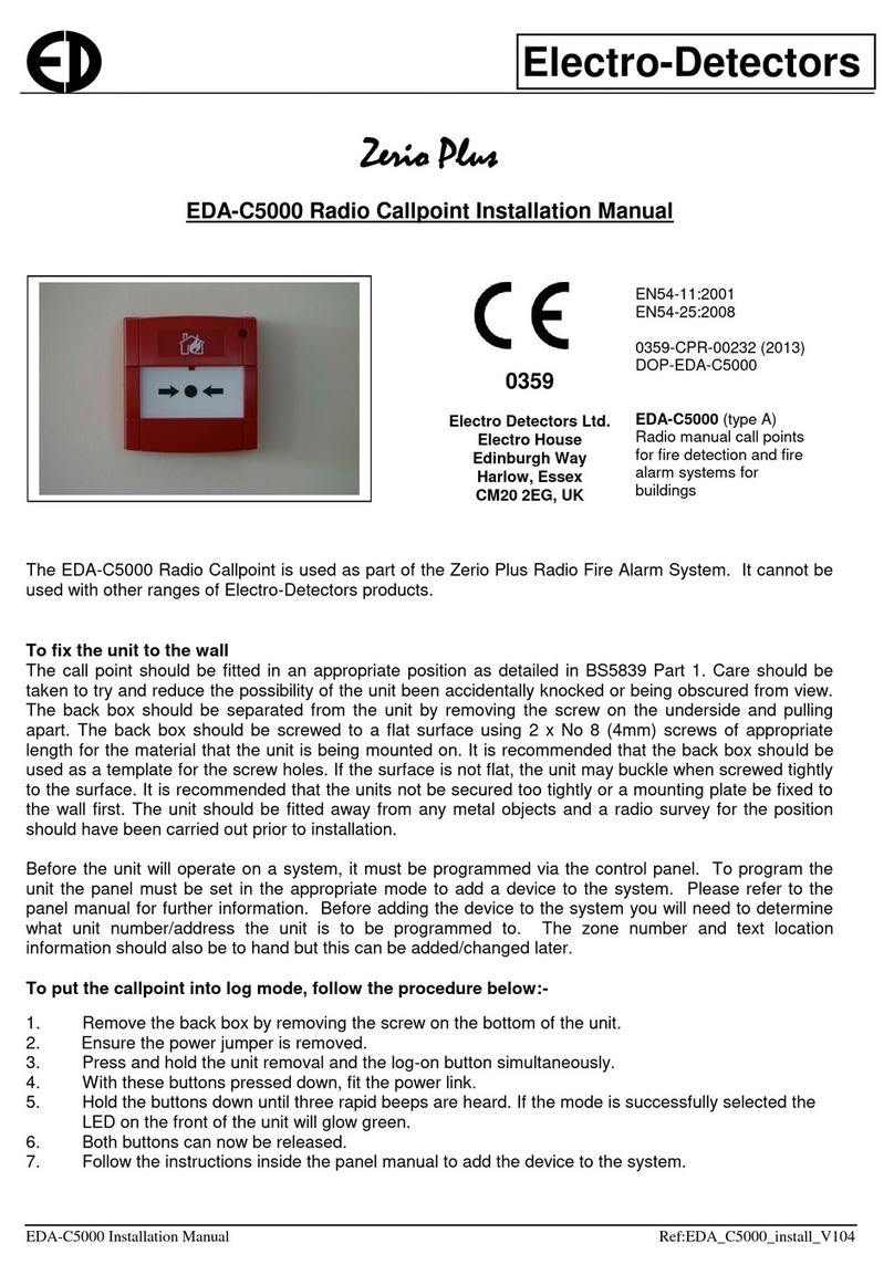 Electro Detectors Zerio Plus EDA-C5000 installation manual