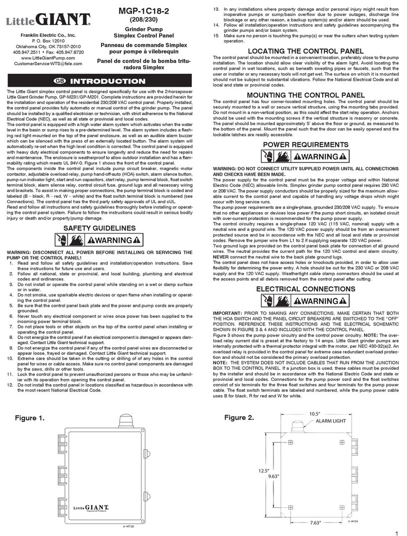 Franklin Electric LittleGIANT MGP-1C18-2 user guide Franklin Electric LittleGIANT MGP-1C18-2 user guide