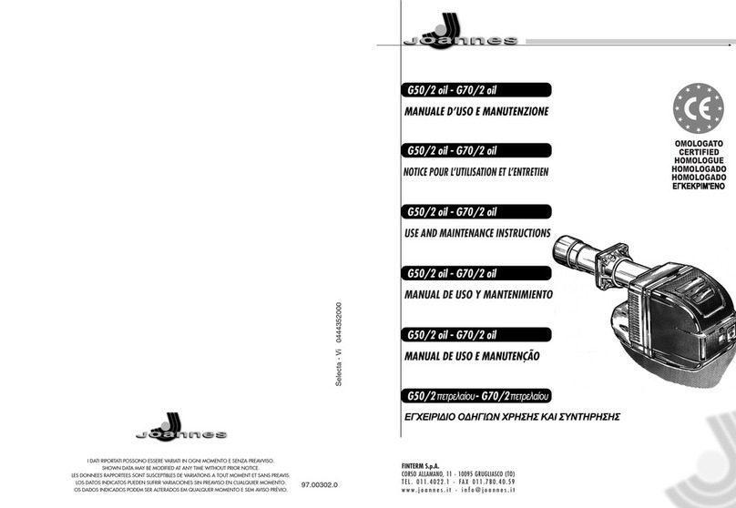 Joannes G50/2 oil Operation instructions