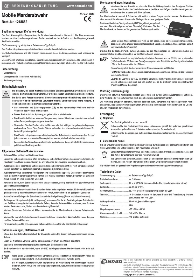 Conrad 1218852 User manual