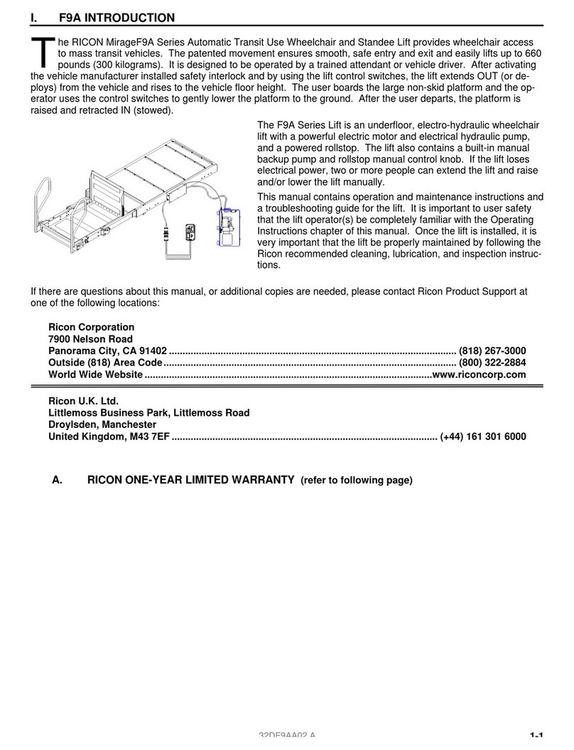 Ricon MirageF9A Series manual